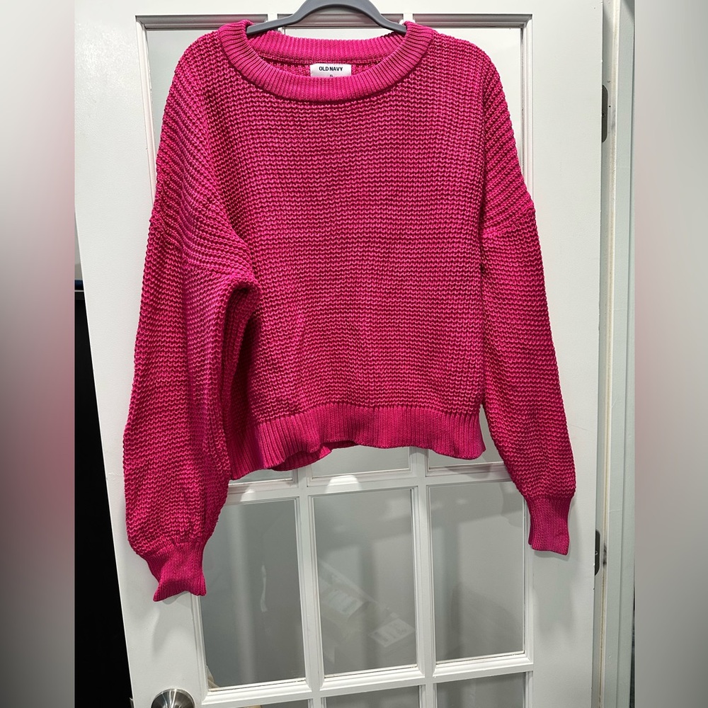 Old Navy Vibrant Pink Thick Heavy Sweater - Size X-Large